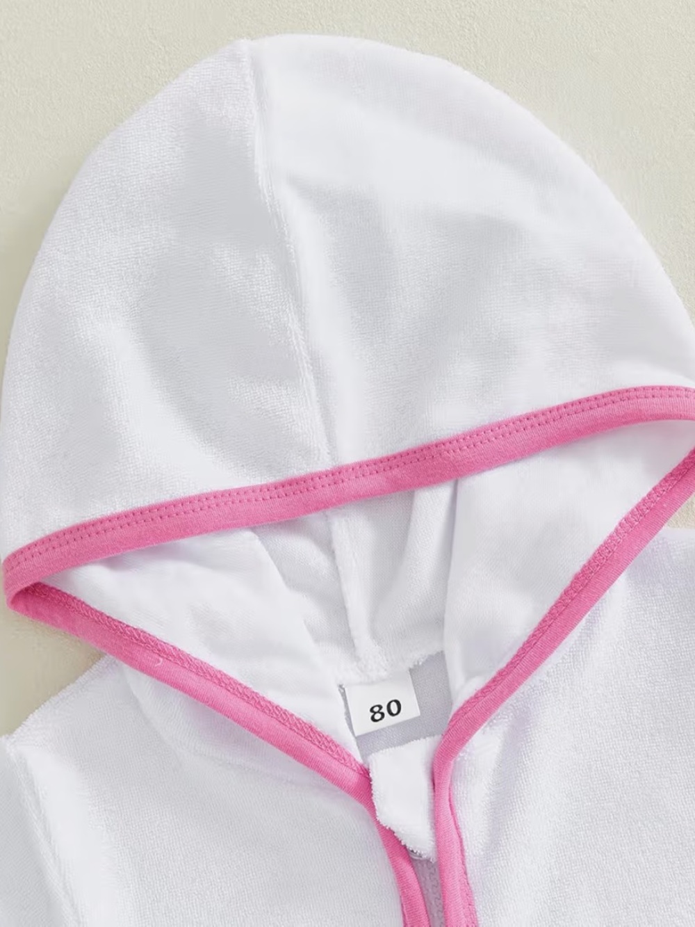 Terry Seersucker Pink Stripe Baby Girl Swim Hooded Terry Cover Up Shorts Top Set - Picture 4 of 11